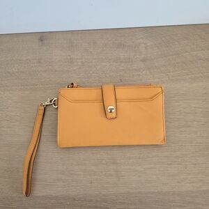 Lodis Leah Large Leather RFID Wristlet Wallet - Saffron Orange